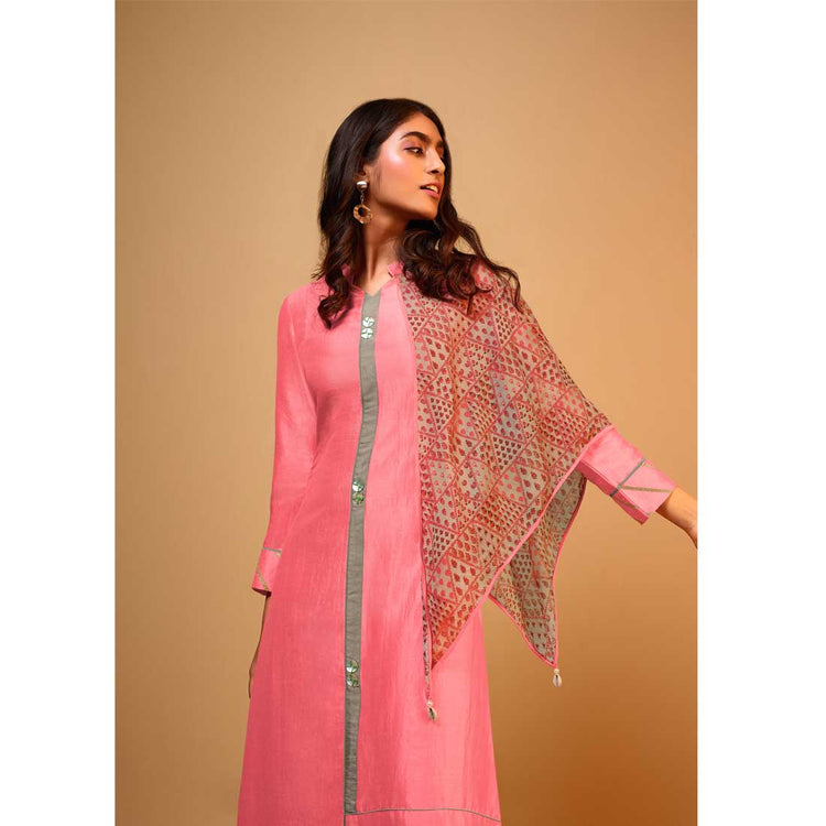 Buy Pink Silk Embroidered Kurta For Women by Pink City Online at Aza  Fashions.